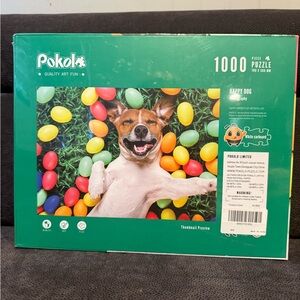 Pokolo Happy Dog 1000-Piece Puzzle - Green and Multicolor
